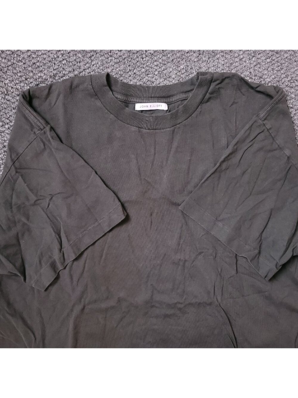 John Elliott T Shirt Mens L Large Size 3 Short Sleeve Gray Crewneck Cotton